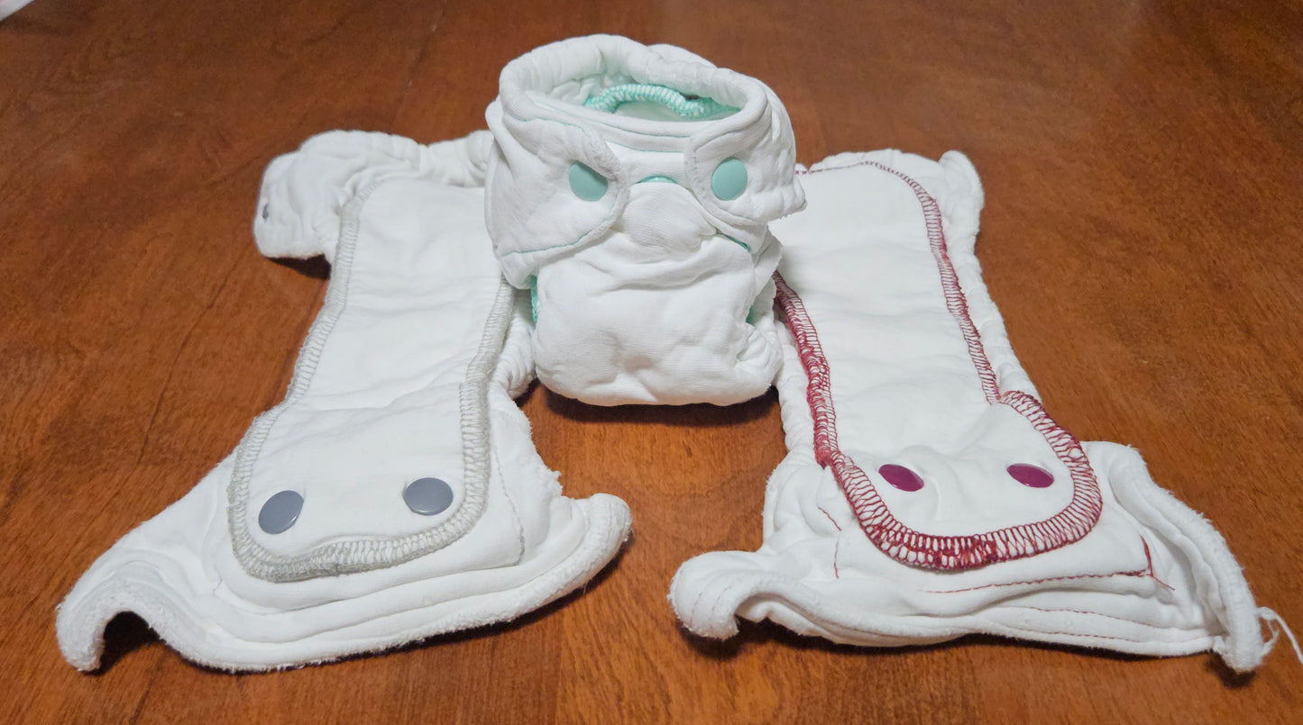 Gently Used Thirsties Naturals Newborn Fitteds (3 Pack)