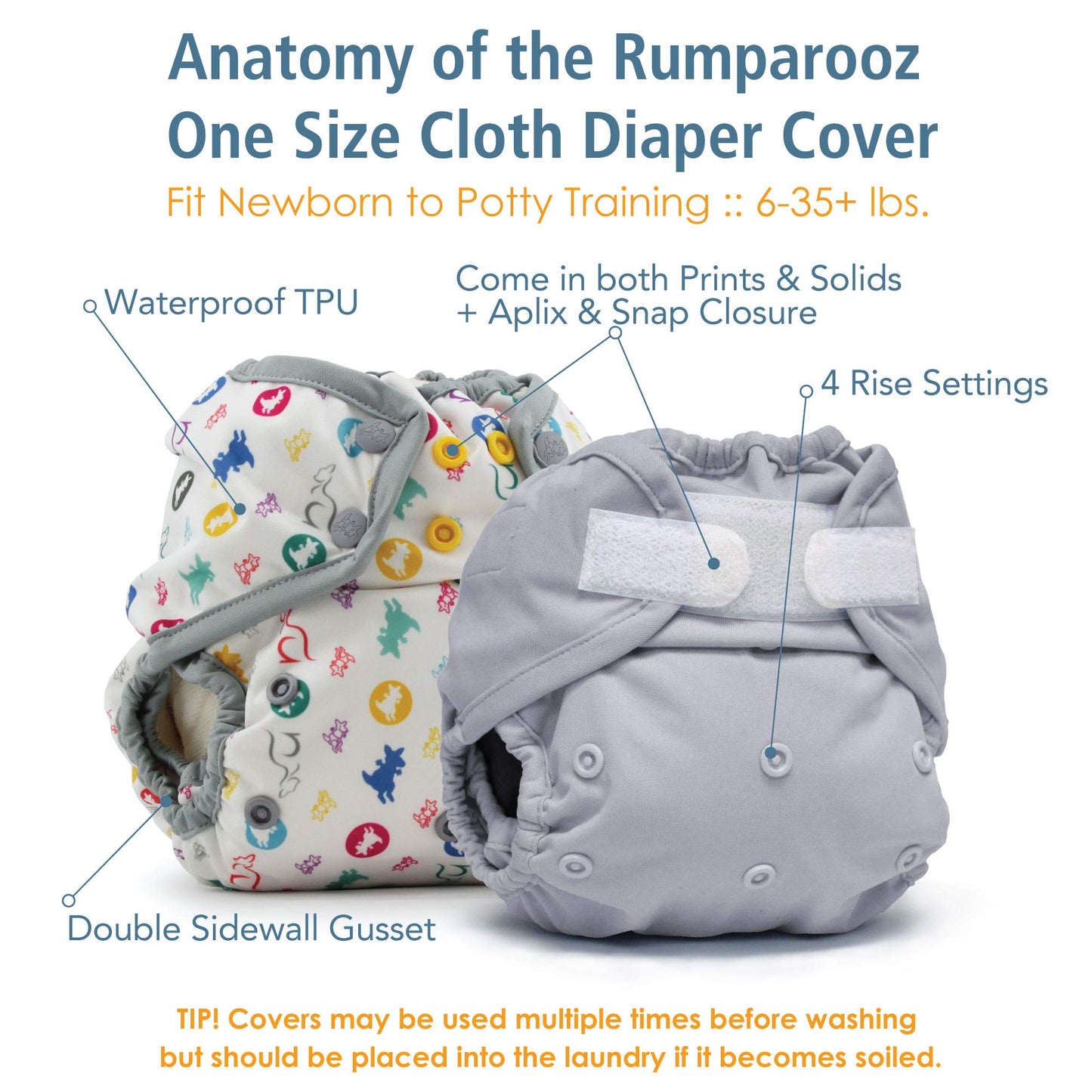 Rumparooz ONE SIZE Cover -  Snap Closure