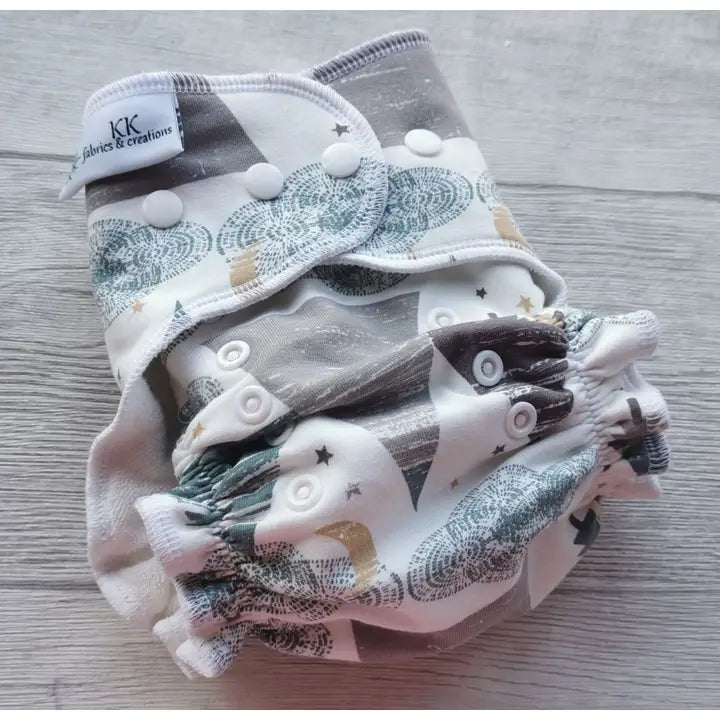 KKCreations One Size Fitted Diaper - Variety Knit Print