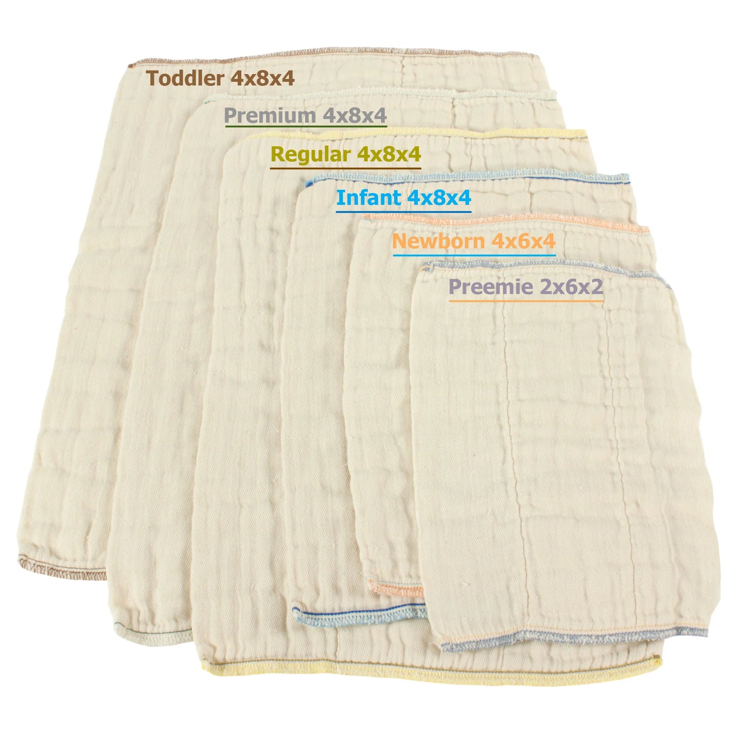 OsoCozy Unbleached Prefolds (Dozen/Unpackaged)