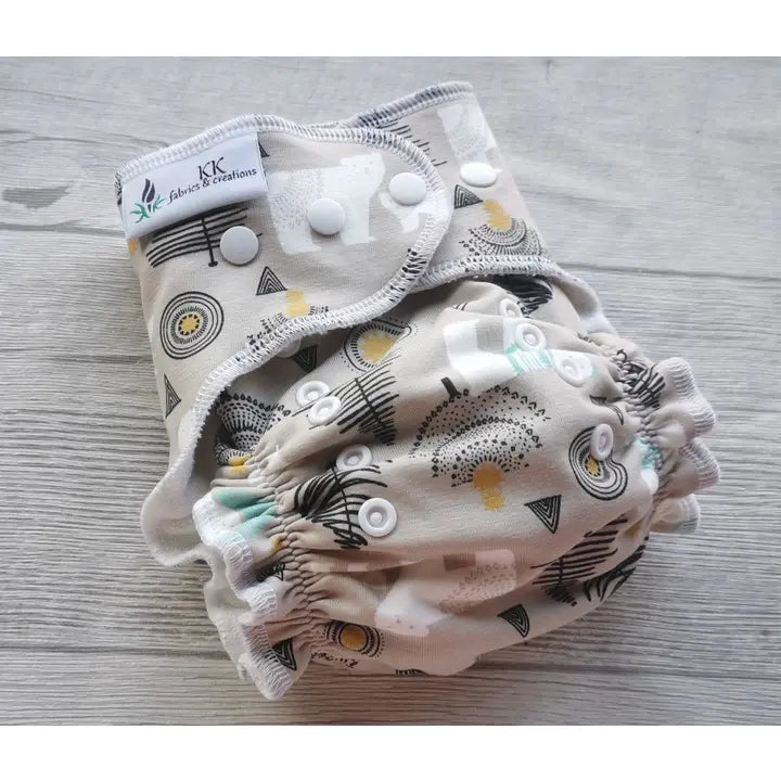 KKCreations One Size Fitted Diaper - Variety Knit Print
