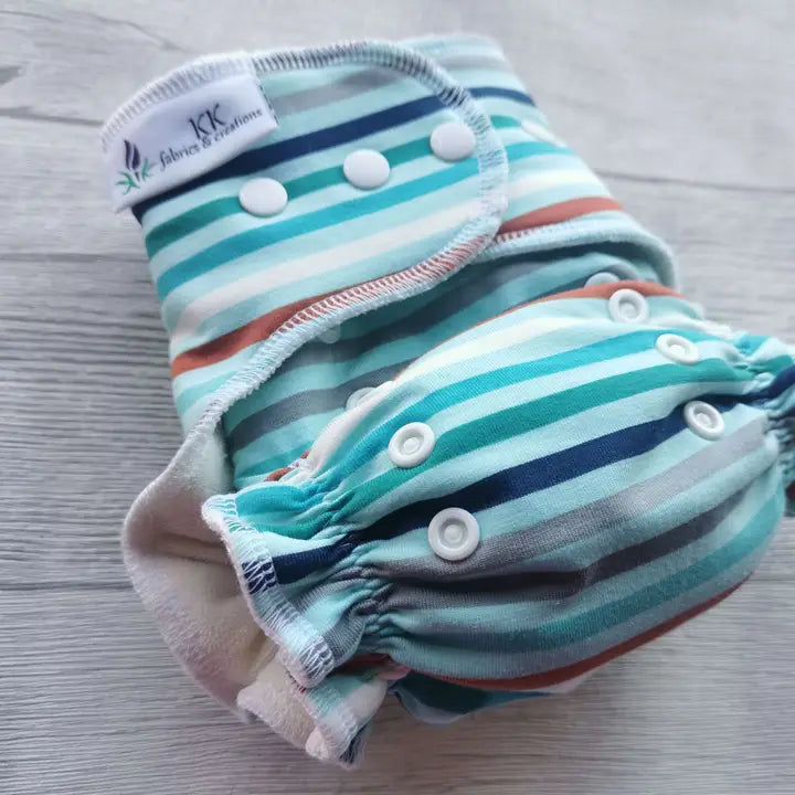 KKCreations One Size Fitted Diaper - Variety Knit Print