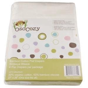 OsoCozy Bamboo Flat Diapers - 6 pack