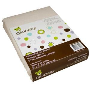 OsoCozy Unbleached Cotton Flat Diapers