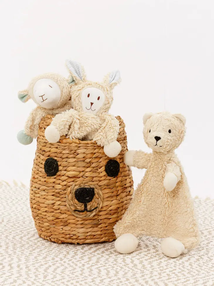 Organic Flat Faux Fur Sherpa Toy - Benny Snuggle Bear