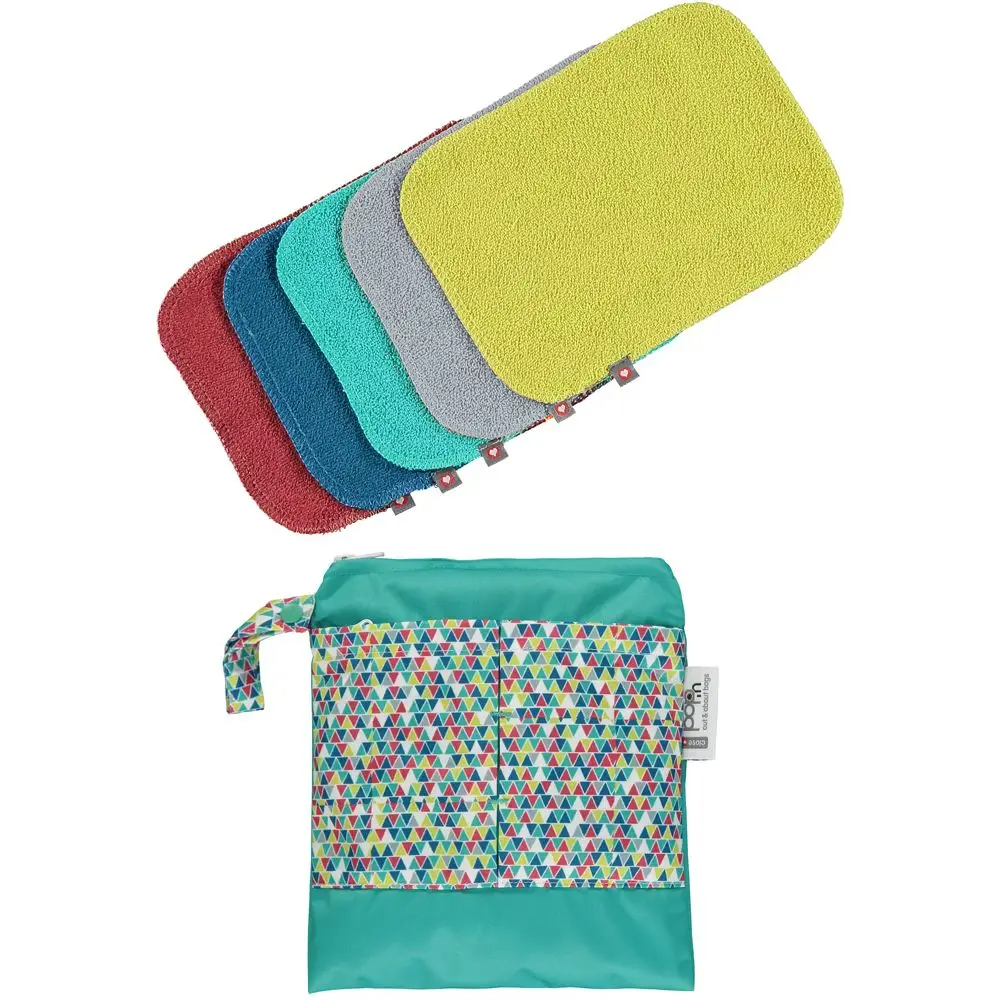 Close Pop-in Reusable Wipes with tote bag