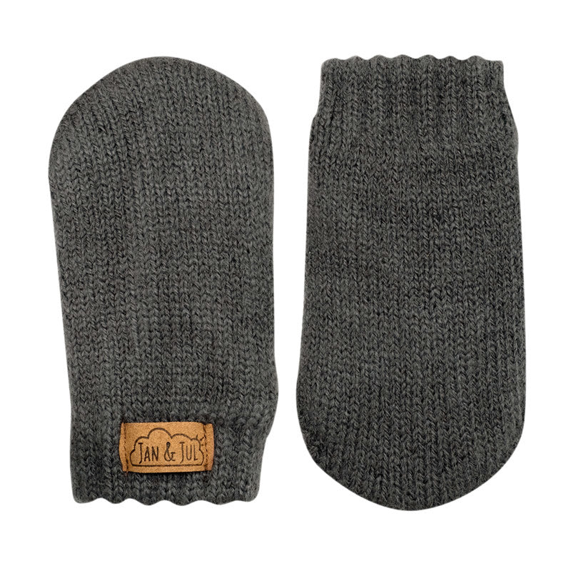 Jan & Jul Knit Mittens Thumb Less Dark Gray Small (3-9 mos)