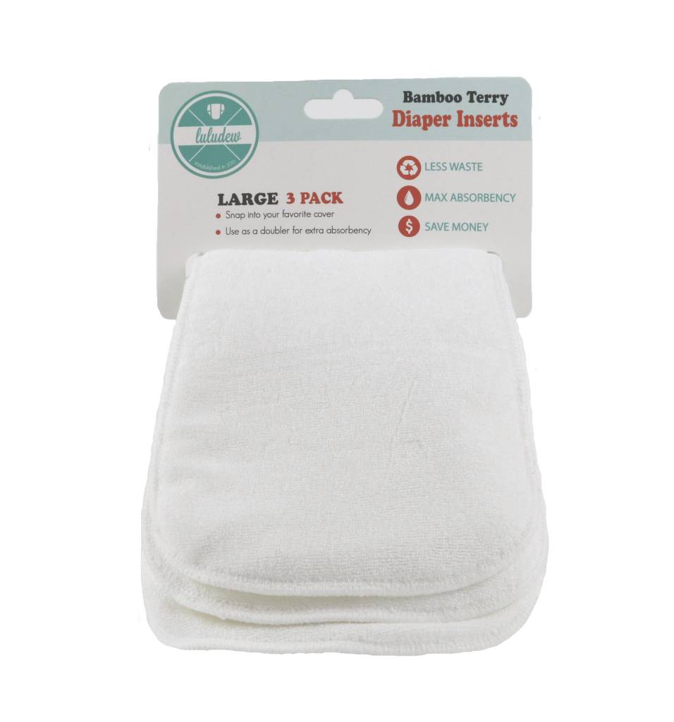 Luludew Bamboo Terry Inserts - 3 Pack