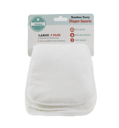 Luludew Bamboo Terry Inserts - 3 Pack