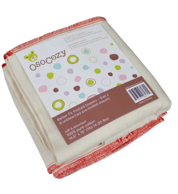 OsoCozy Cotton Prefolds - 6 pack