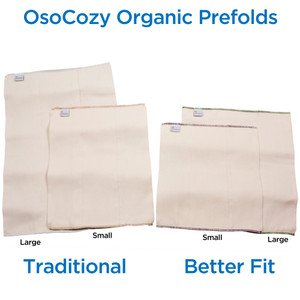 OsoCozy Organic Cotton Prefolds - 6 pack