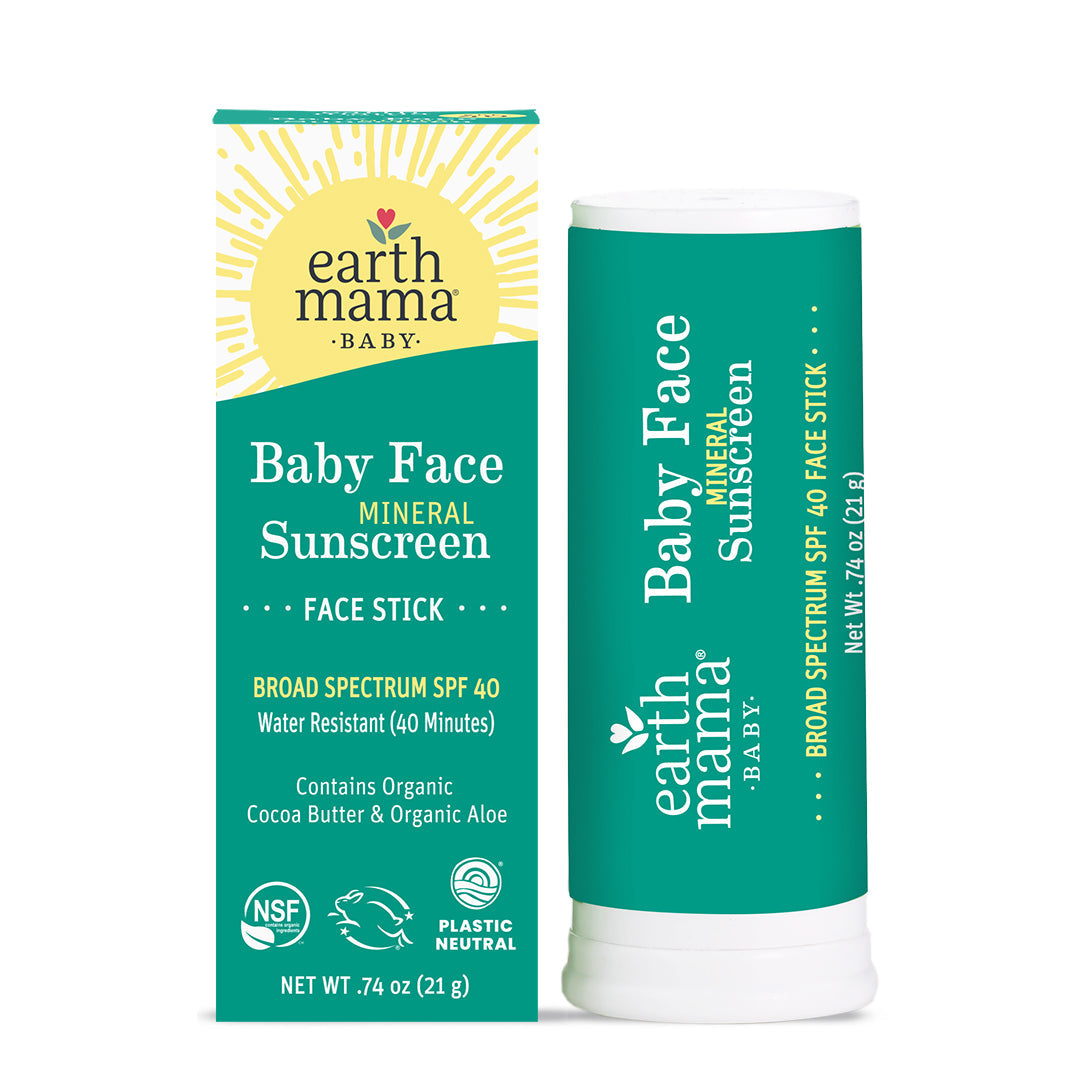 Earth Mama Baby Face Mineral Sunscreen Face Stick SPF 40