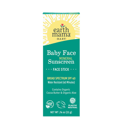 Earth Mama Baby Face Mineral Sunscreen Face Stick SPF 40