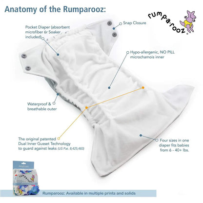 Rumparooz ONE SIZE G2 Pocket Diaper - Snap Closure