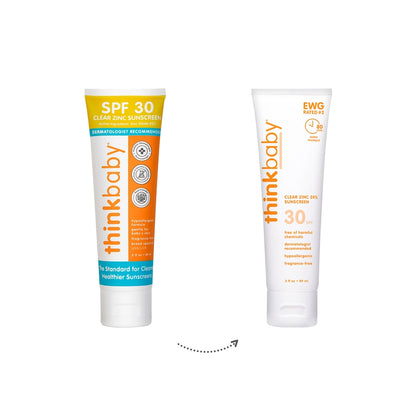Thinkbaby Clear Zinc Sunscreen SPF30 - 3oz