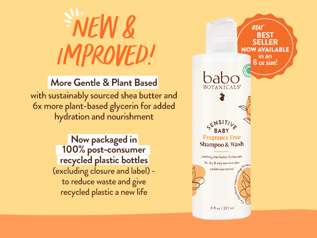 Babo Botanicals Sensitive Baby Shampoo & Wash - 8oz