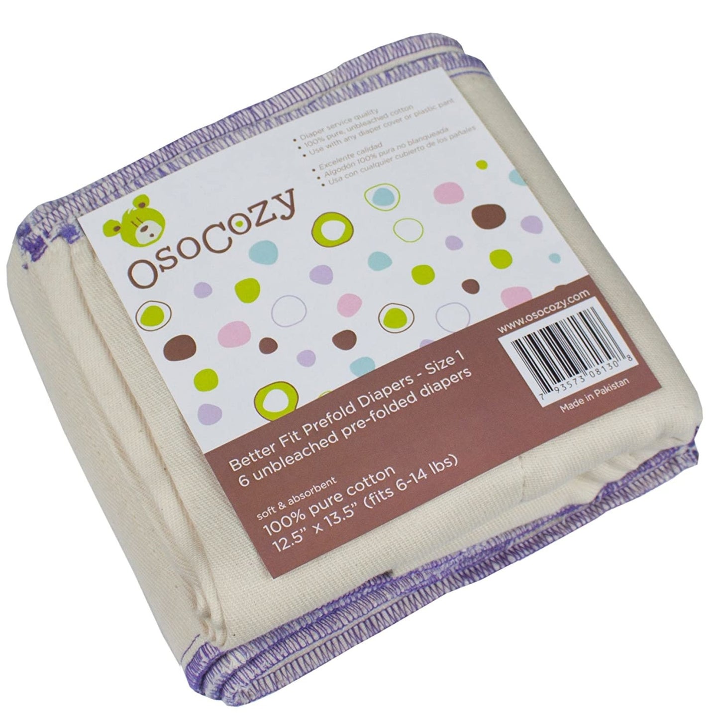 OsoCozy Better Fit Prefolds - 6 pack