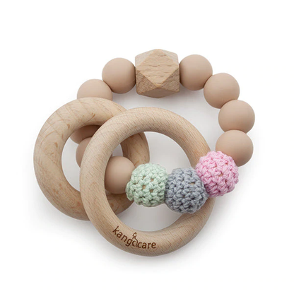 Kanga Care Silicone & Wood Teething Ring