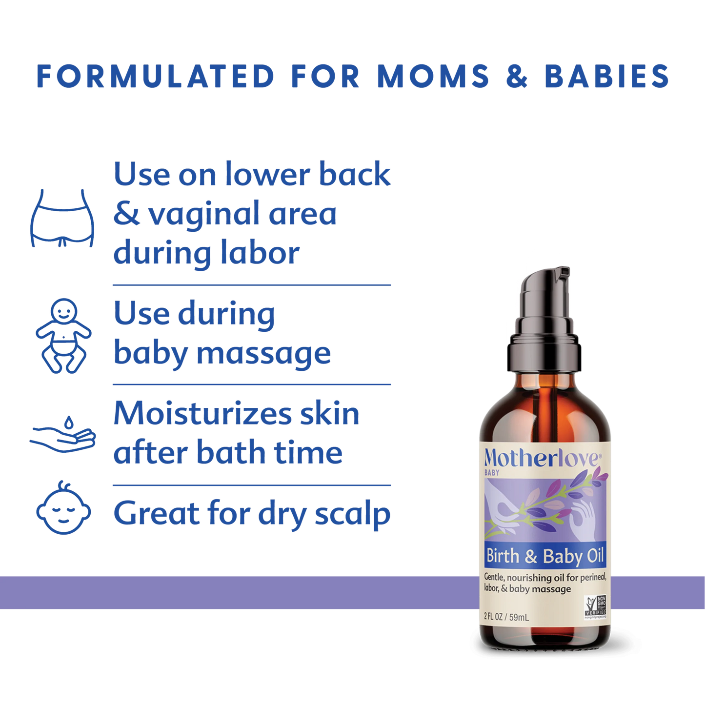Motherlove Birth & Baby Oil - 2 oz