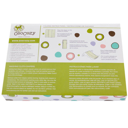 OsoCozy Organic Cotton Prefolds - 6 pack