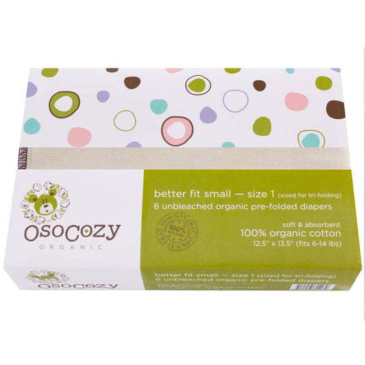 OsoCozy Organic Cotton Prefolds - 6 pack